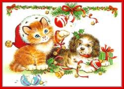 Greg's Christmas Puzzles - Christmas Kitten and Puppy