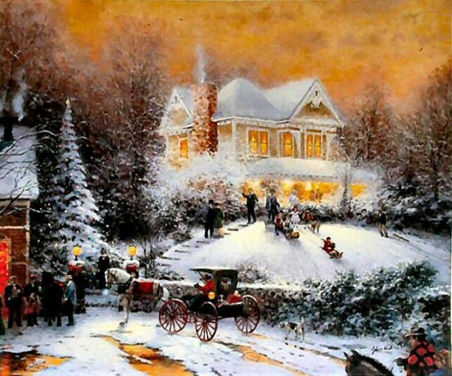Victorian Christmas II by Thomas Kinkade 20x24 Studio Proof S/P Limited