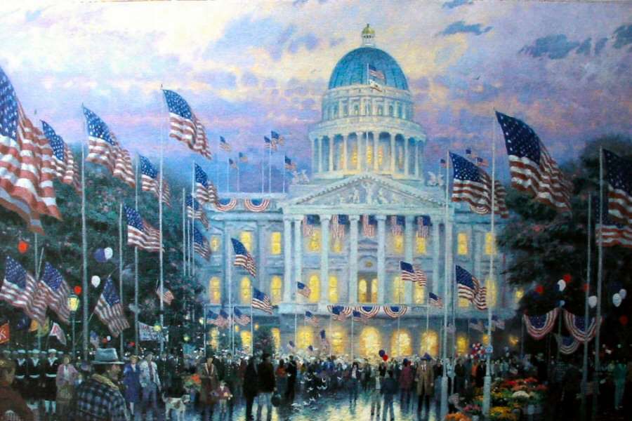 Flags Over The Capitol by Thomas Kinkade