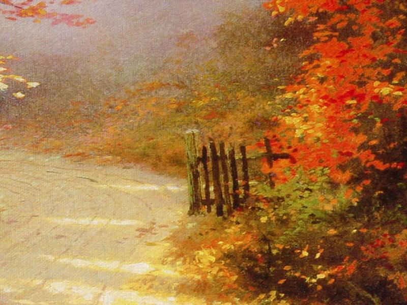Autumn Lane by Thomas Kinkade 20x24 Artist Proof A/P Limited Edition ...
