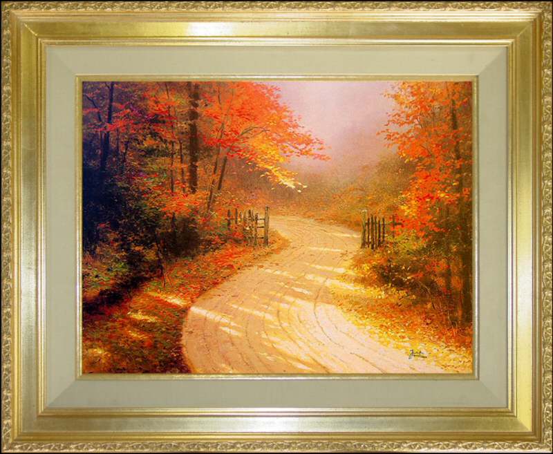 Autumn Lane by Thomas Kinkade 20x24 Signed and Numbered S/N Limited ...