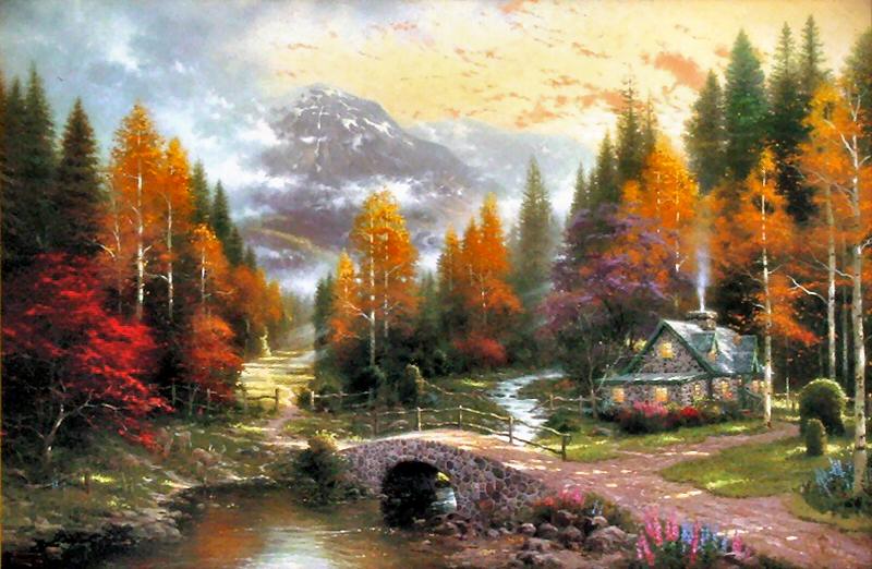 The Valley of Peace (Beginning of a Perfect Day II) by Thomas Kinkade