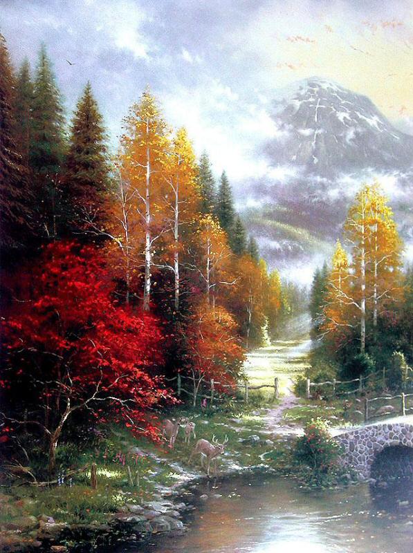 The Valley of Peace (Beginning of a Perfect Day II) by Thomas Kinkade ...
