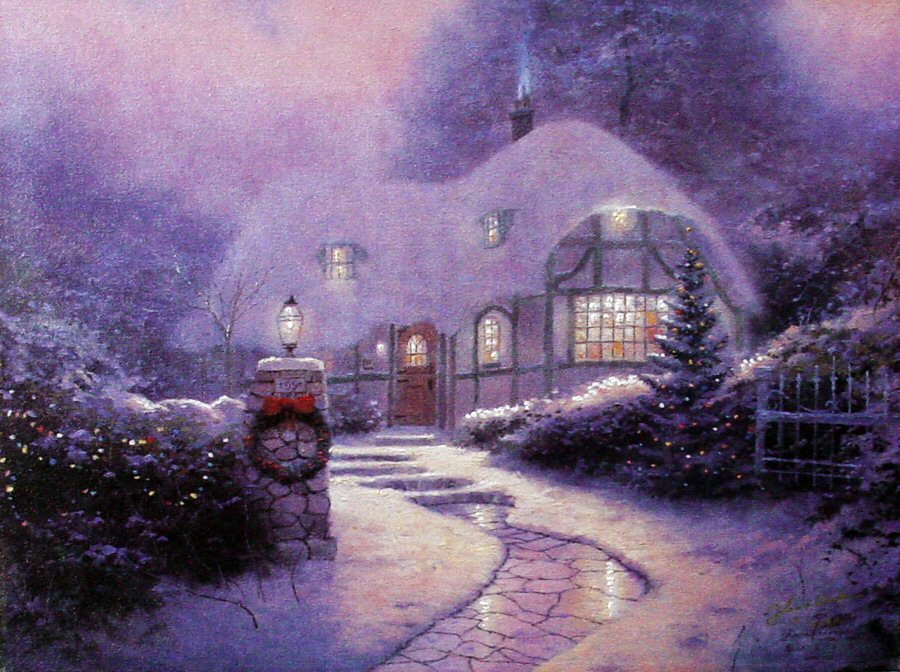 The Christmas Cottage (Christmas Cottage I) by Thomas Kinkade