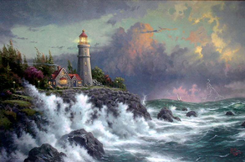 Conquering The Storms (Seaside Memories VI) by Thomas Kinkade