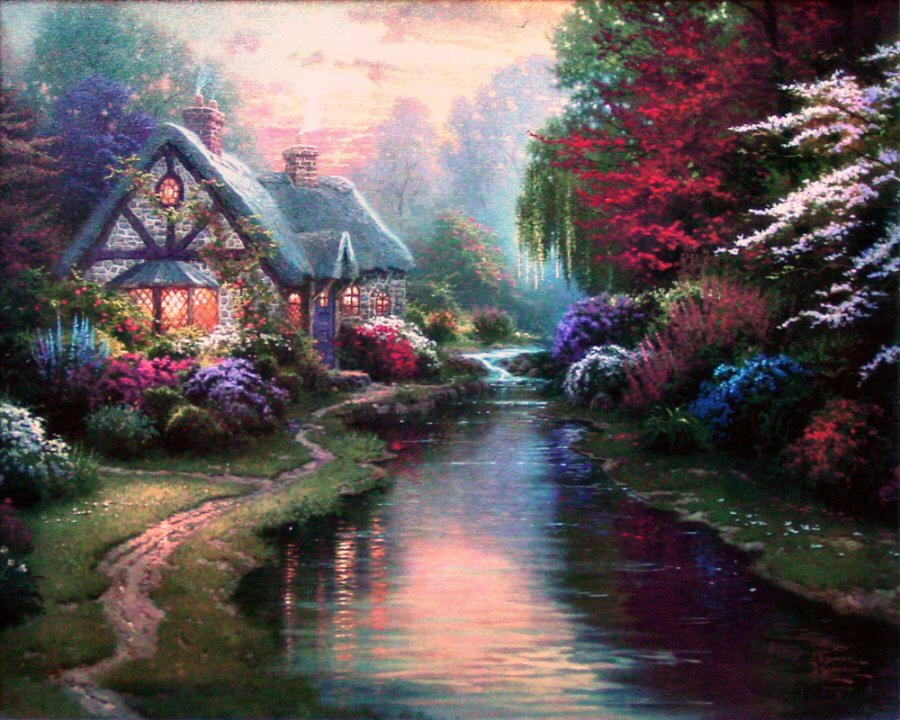 A Quiet Evening (Places in the Heart I) by Thomas Kinkade