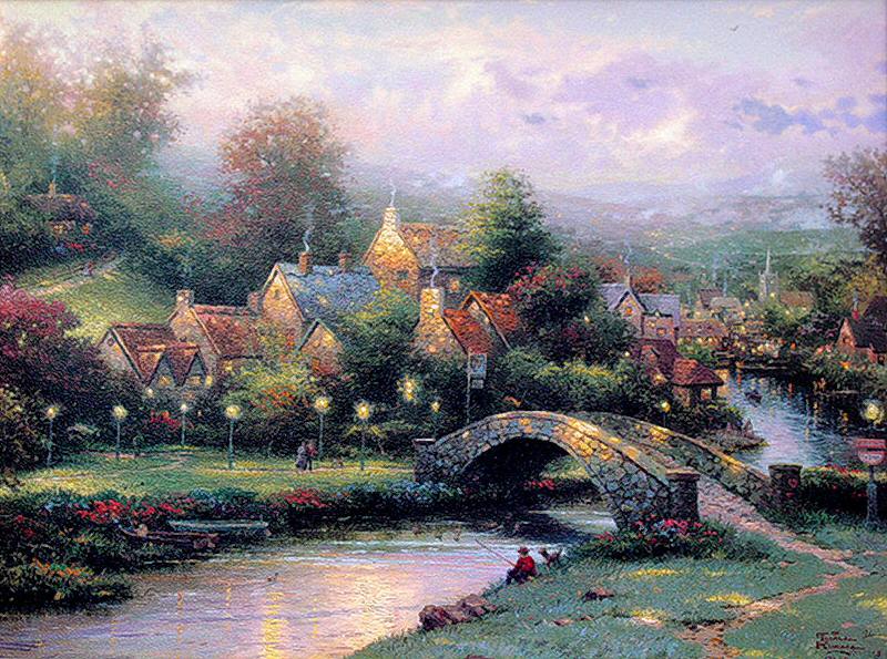 Lamplight Village (Lamplight Lane IV) by Thomas Kinkade