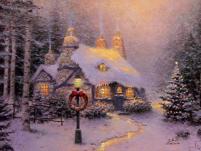 Stonehearth Hutch (Christmas Cottage IV) by Thomas Kinkade