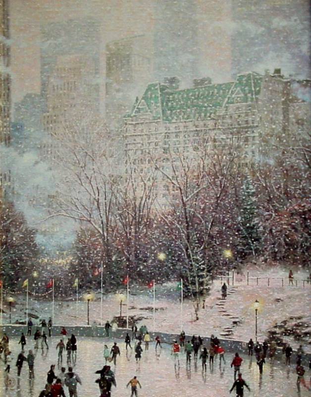 Skating in the Park (New York) by Thomas Kinkade