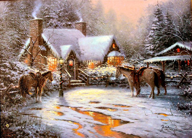 A Christmas Welcome (Christmas Cottage VII) by Thomas Kinkade