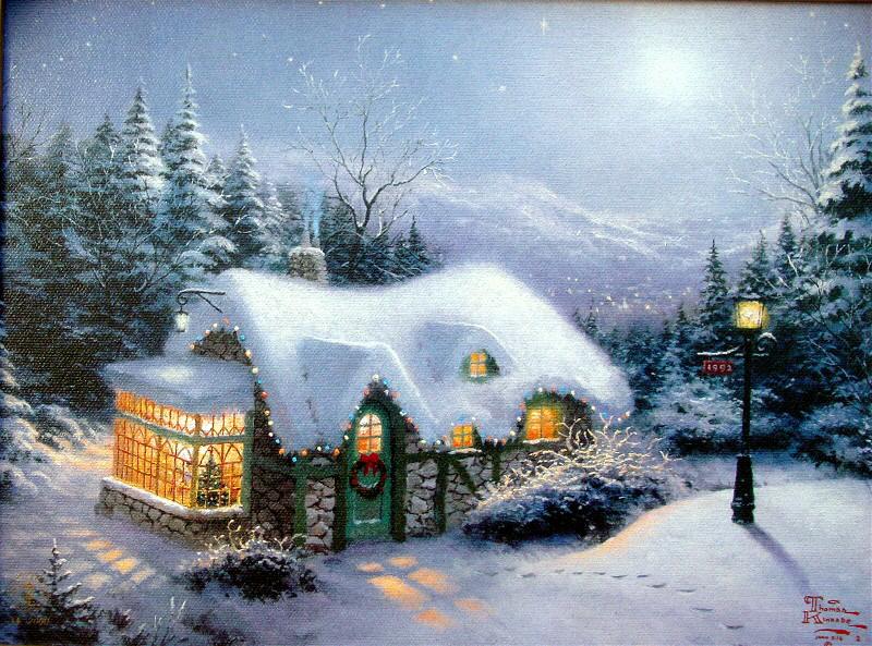 Silent Night (Christmas Cottage III) by Thomas Kinkade