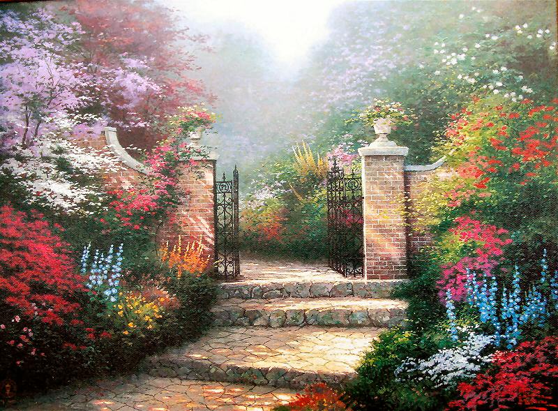 Victorian Garden (Victorian Garden I) by Thomas Kinkade