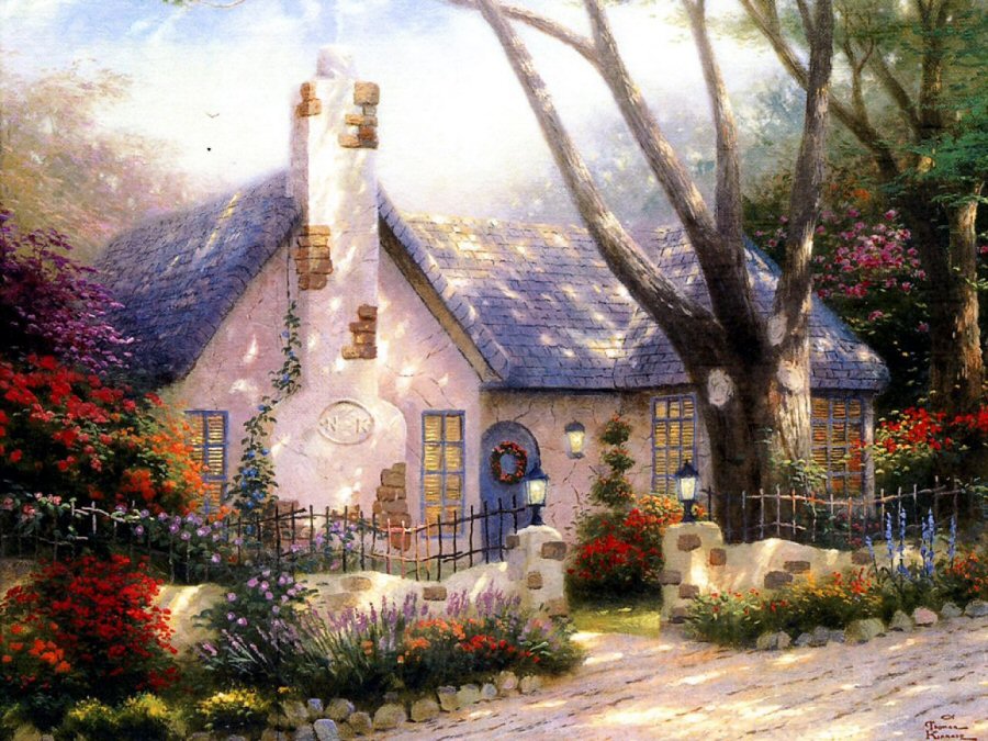 Morning Glory Cottage by Thomas Kinkade