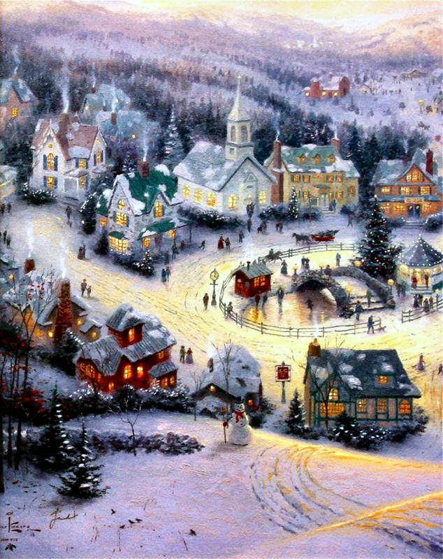 St. Nicholas Circle by Thomas Kinkade 20x24 Signed and Numbered S/N ...