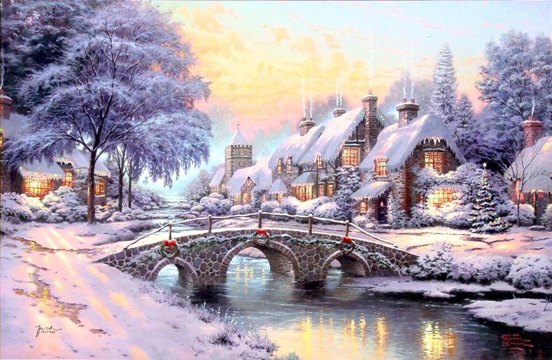 Cobblestone Christmas by Thomas Kinkade
