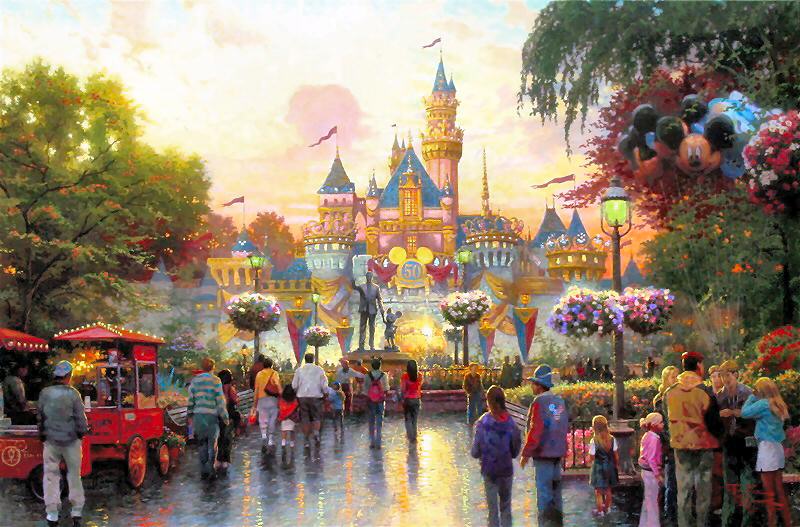 Disneyland 50th Anniversary by Thomas Kinkade