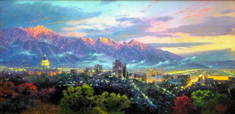 Salt Lake, City of Lights by Thomas Kinkade