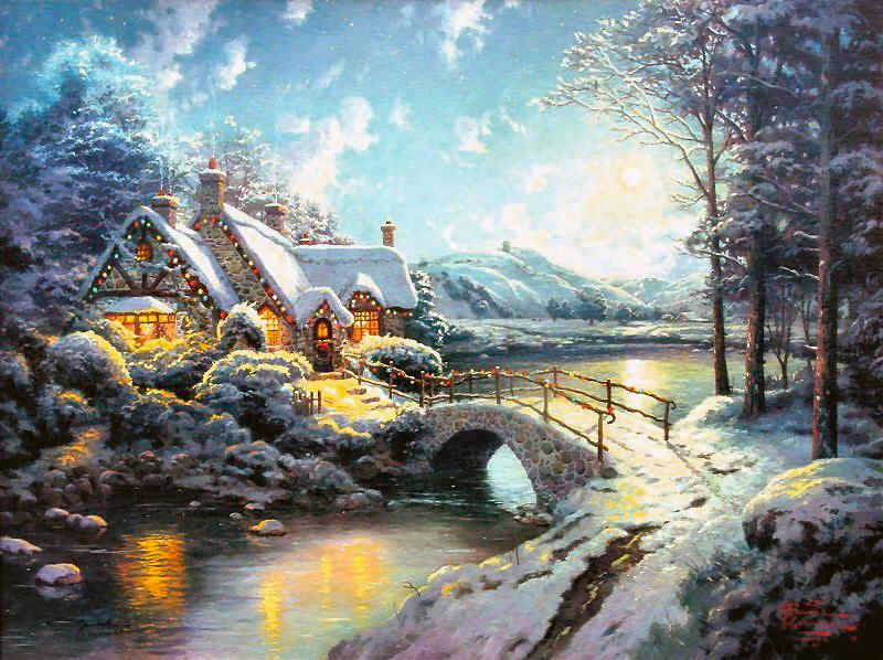 Christmas Moonlight by Thomas Kinkade