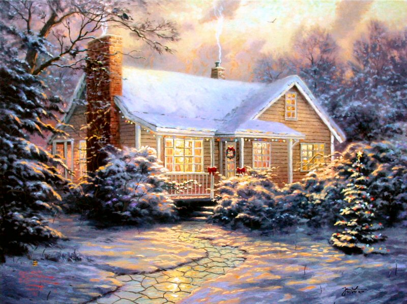 The Christmas Cottage - 2007 by Thomas Kinkade