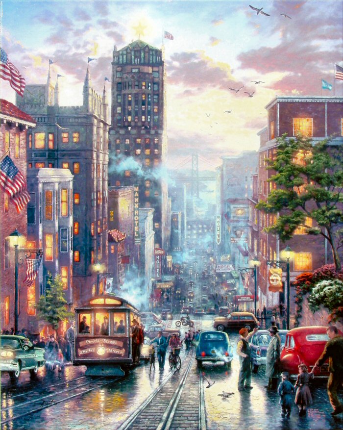 San Francisco, Powell Street by Thomas Kinkade