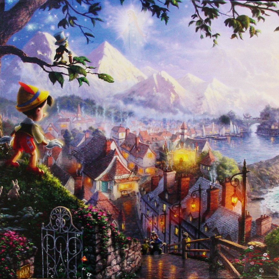 Pinocchio Wishes Upon a Star by Thomas Kinkade