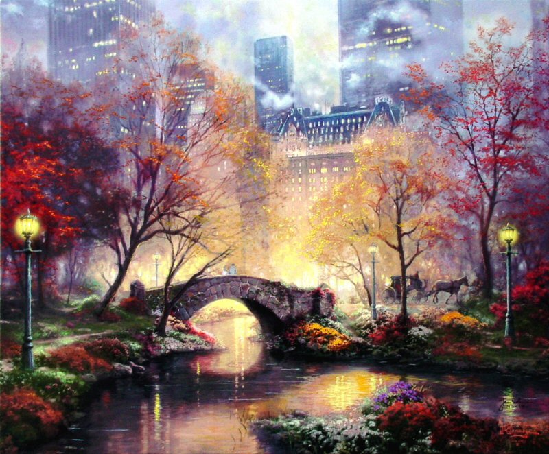 Central Park in the Fall (New York) by Thomas Kinkade