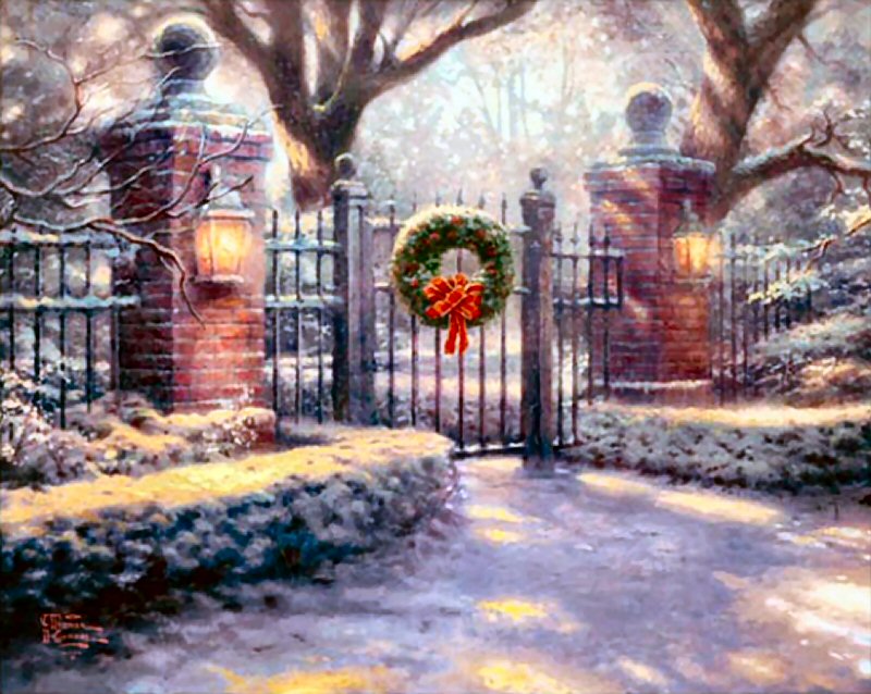 Christmas Gate by Thomas Kinkade