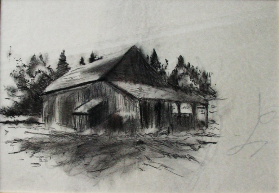 House Hand Sketch by Thomas Kinkade