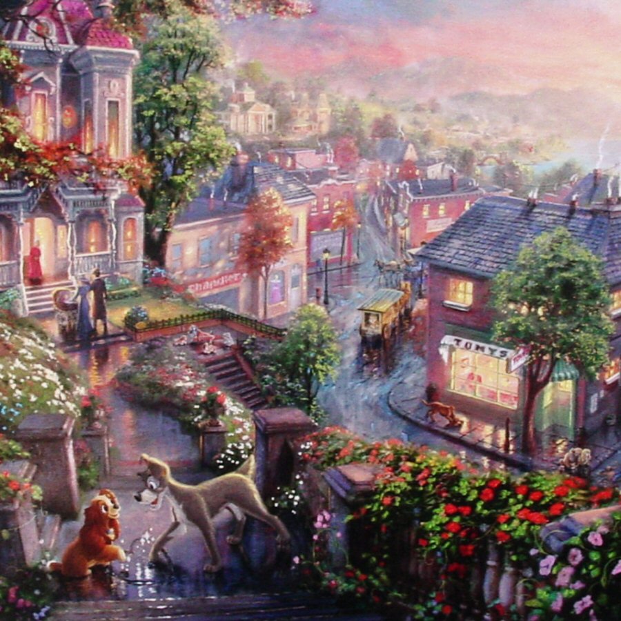 Lady and the Tramp by Thomas Kinkade